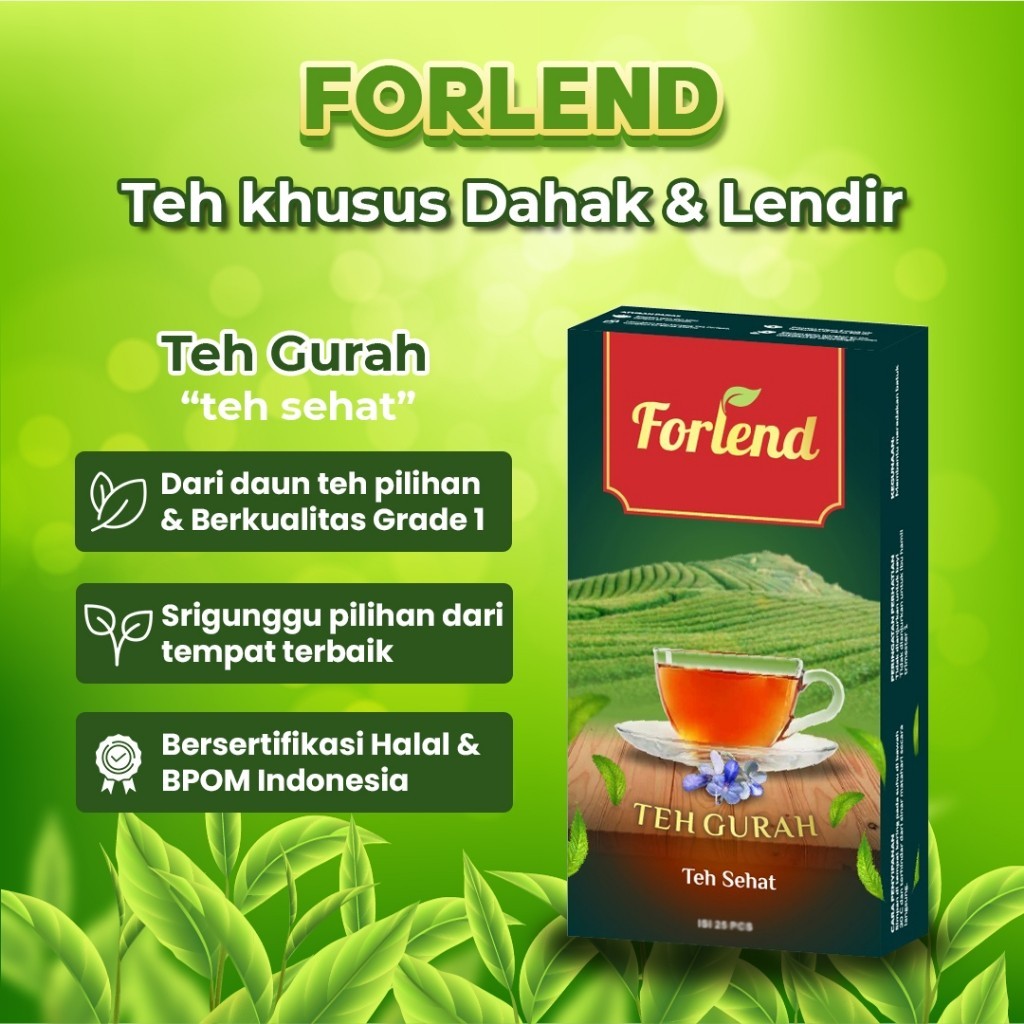 

FORLEND Teh Gurah Asli anti Dahak dan Lendir dengan campuran Srigunggu BPOM HALAL