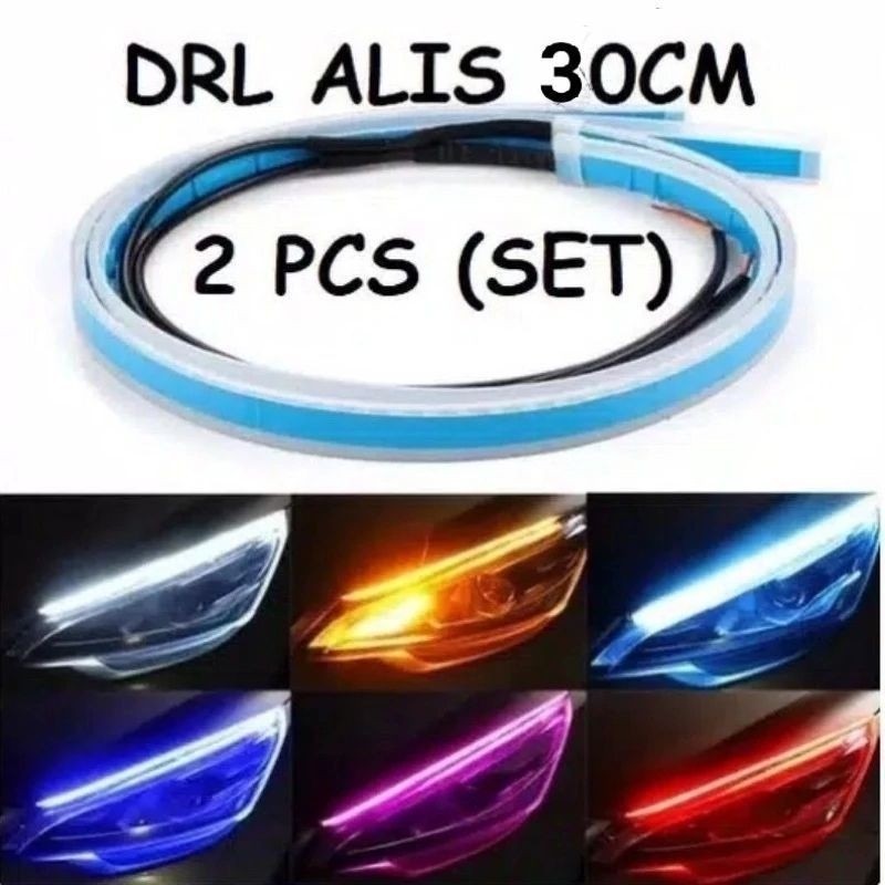 [ DELSER MOTOR ] SEPASANG LAMPU ALIS RUNNING LED 30CM MOBIL MOTOR UNIVERSAL WARNA WARNI SEN SENJA SE