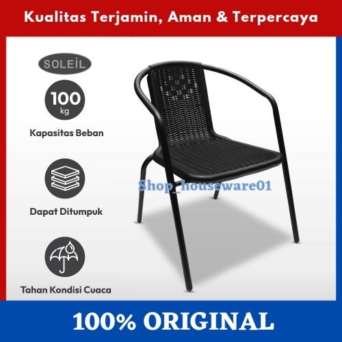 Soleil Kursi Teras Rotan - Hitam/Kursi teras Ace hardware/kursi