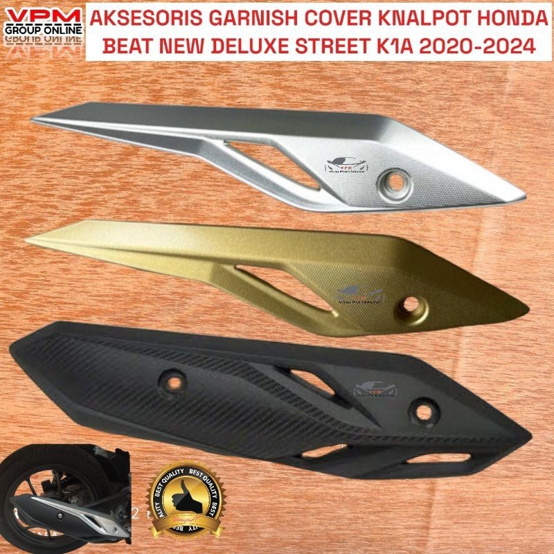 aksesoris garnish cover tutup tameng pelindung knalpot beat new deluxe street 2020 2021 2022 2023 K1