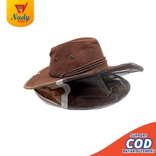 Topi Petani Madu Pelindung Wajah Topi Cokelat Gelap Untuk Pria Wanita Untuk Berkebun, Topi Kebun
