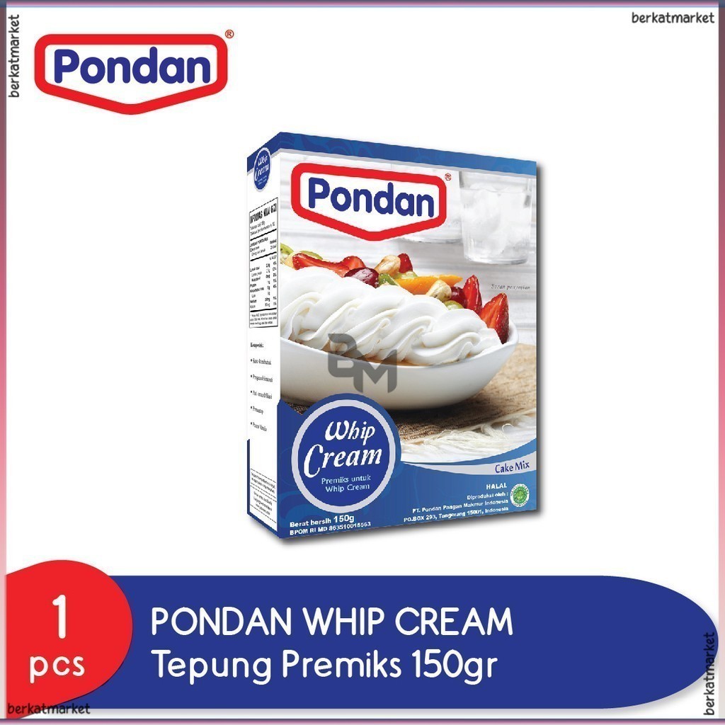 

Pondan Whip Cream Bubuk Instan Whipped Cream Krim Kue 150gr