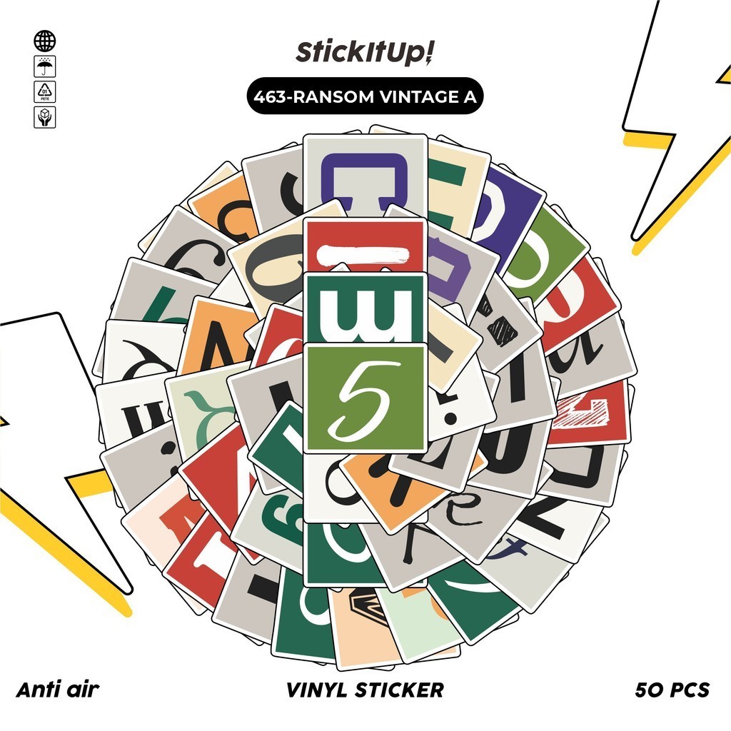 

COD✨ 50 Pcs Stiker Pack Ransom Vintage Anti Air Untuk Dekorasi Notebook Sepeda Skateboard Handphone DIY