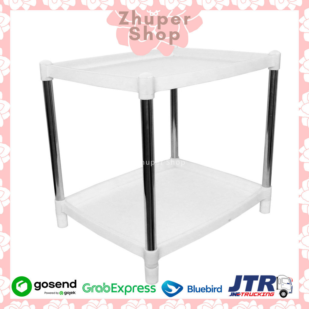 T4050 - Meja Teras Serbaguna ISMAYA / Meja Teras Plastik / Meja Kaki Besi / Meja Putih / Meja Twin P