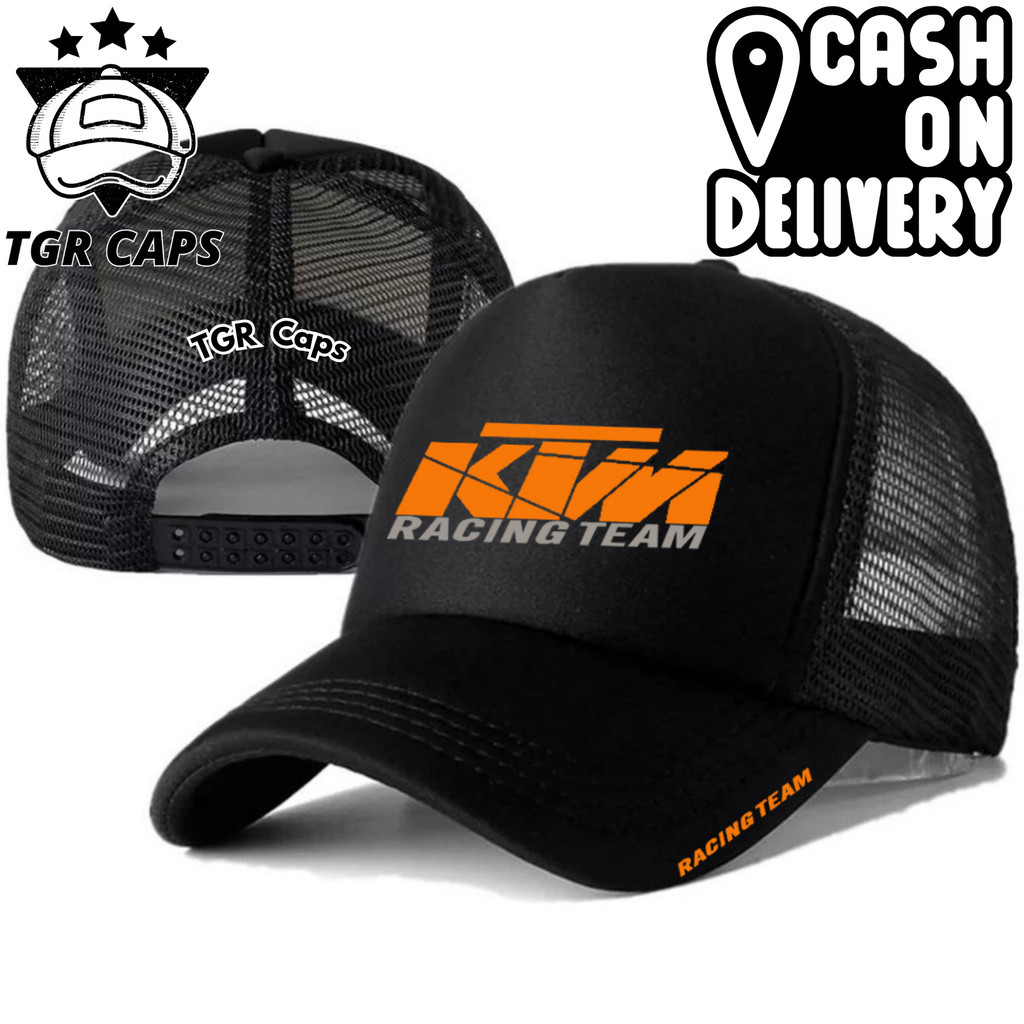 TGR Caps Topi Trucker KTM RACING - Topi Distro KTM RACING Logo - Topi KTM RACING Premium - Topi Pria