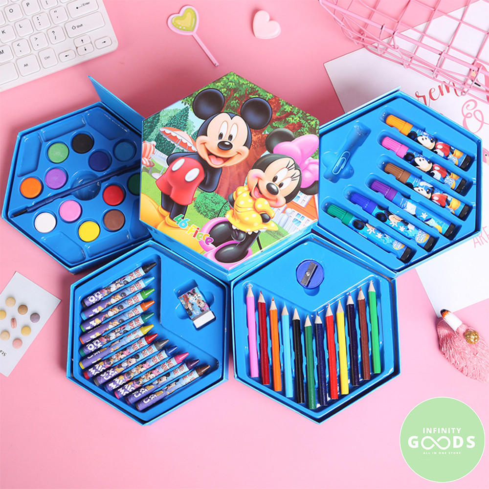 

KAN Stationary Set Isi 46 Pcs Pensil Crayon Warna Alat Menggambar Anak