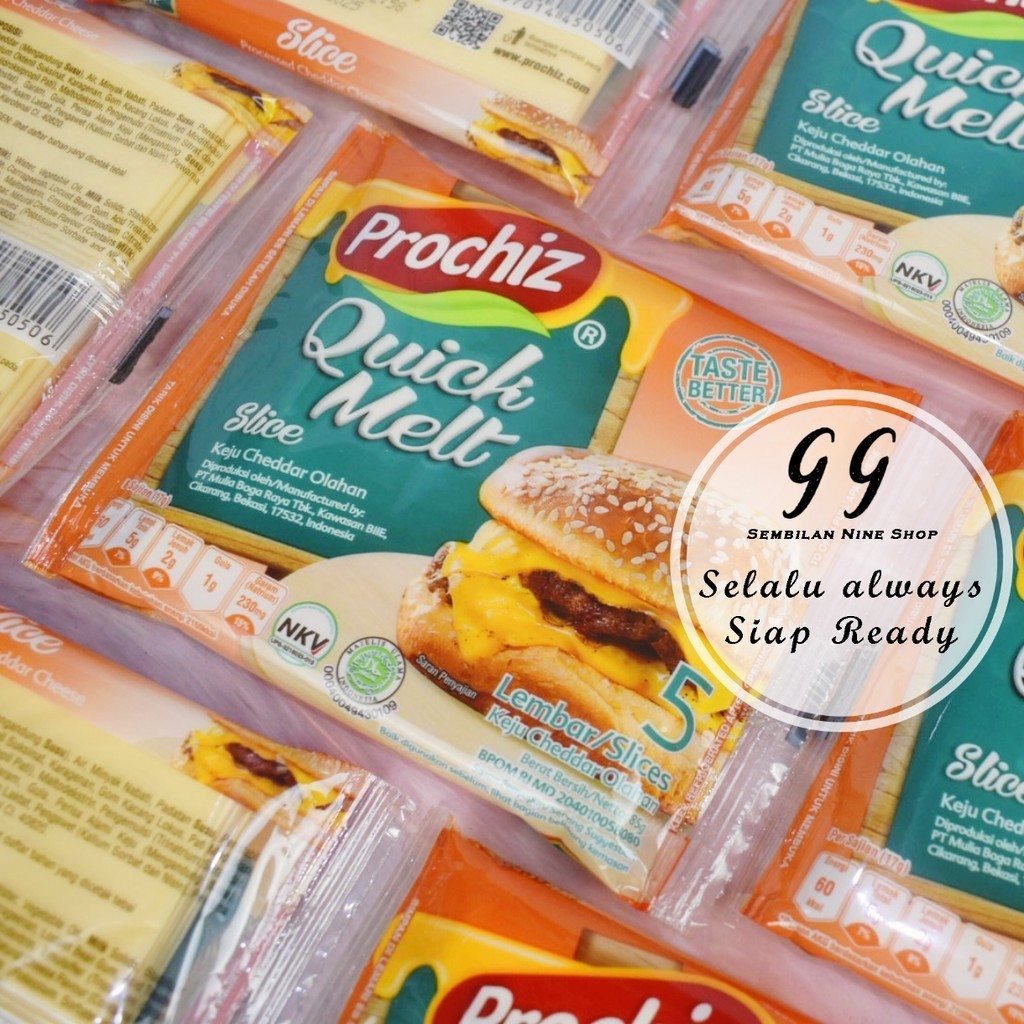 

PROCHIZ Slice QUICK MELT 5 LEMBAR Keju Cheddar Cheese Slices