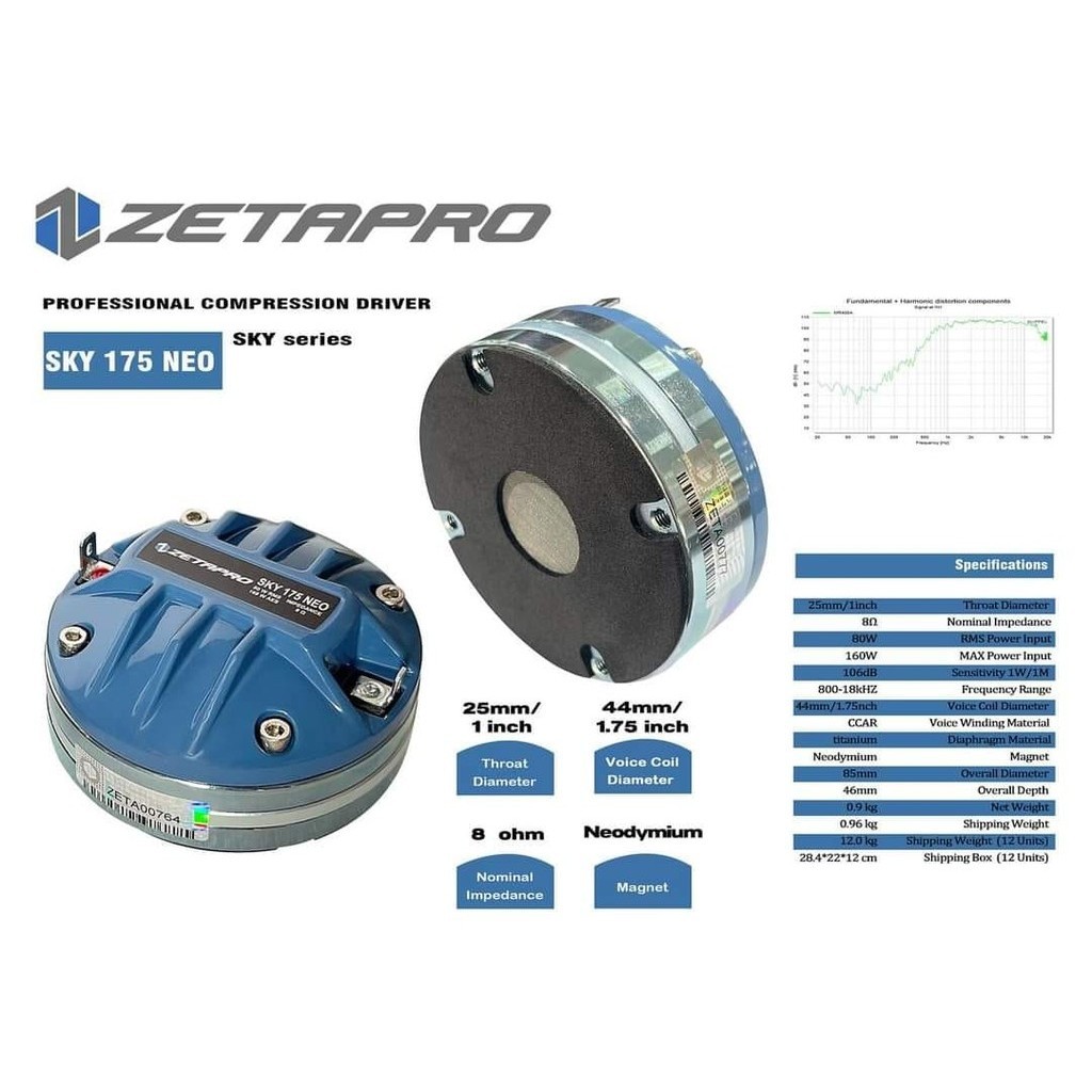 DRIVER TWEETER ZETAPRO SKY 175 NEO ZETAPRO DRIVER TWEETER [SKY SERIES] - SKY 175 NEO