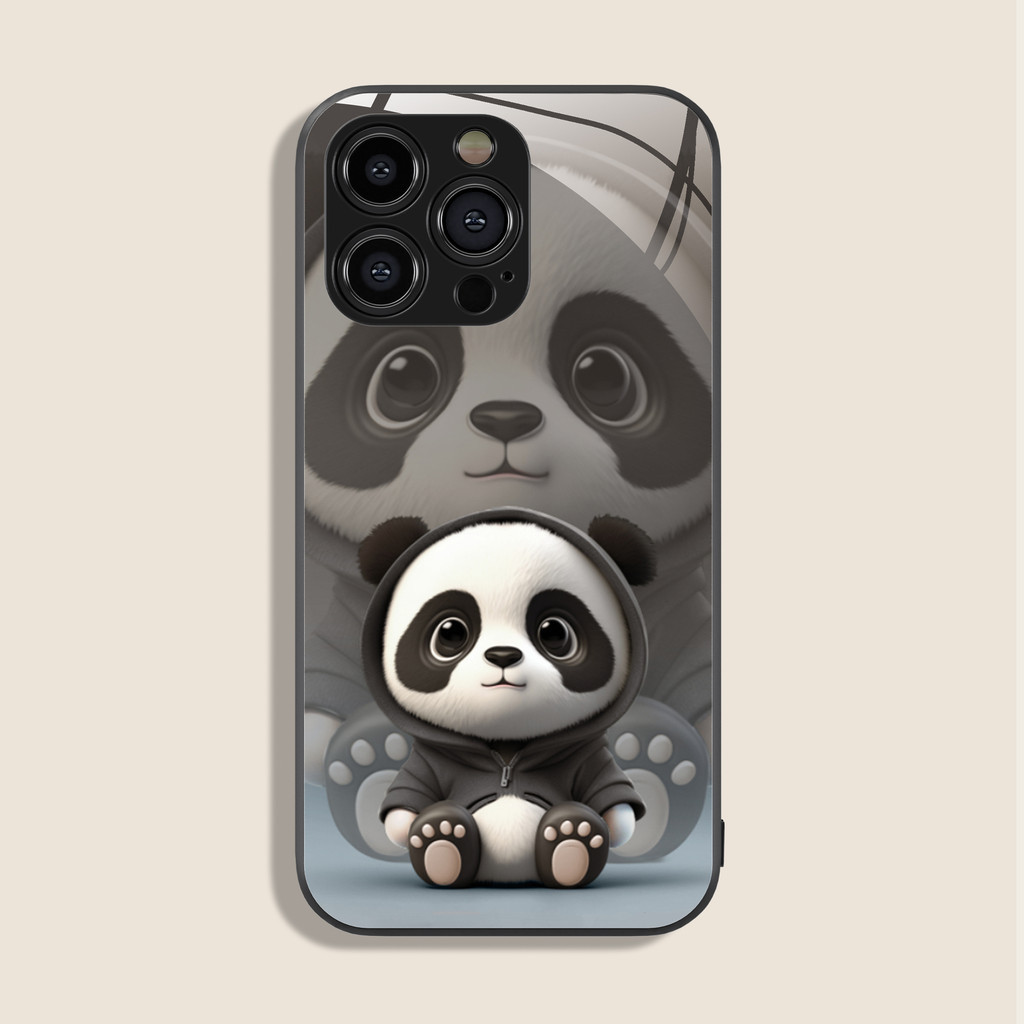 CH431 Casing Premium Untuk iPhone 11 12 13 14 Plus 15 Pro Max Xs Mini Xr 7 8 SE Case Panda Fullcover