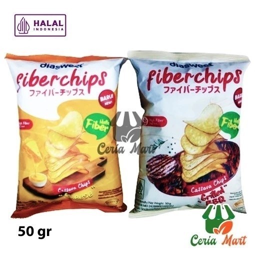 

Diasweet Fiberchips 50 gr Cheese BBQ Keripik Singkong Tinggi Serat High Fiber Chips Low Sugar