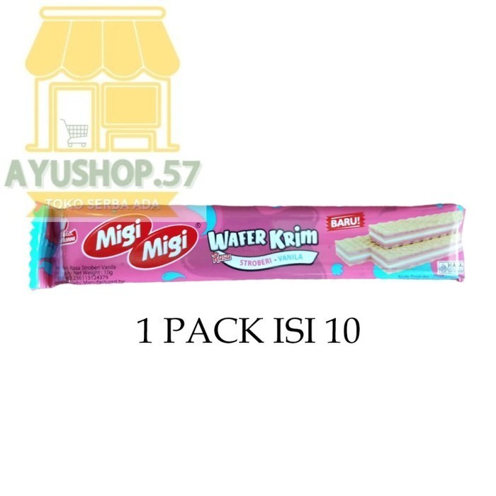 

MIGI MIGI WAFER KRIM ISI 10 - STROBERI-VANILA - AYUSHOP57