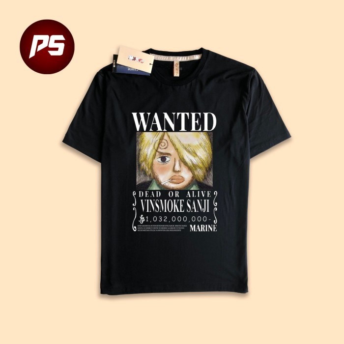 Kaos Baju Sanji Vinsmoke Wanted Bounty One Piece