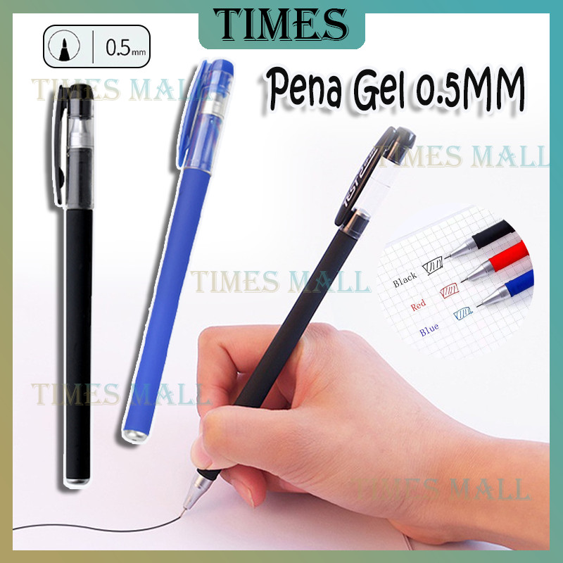 

2 Warna Pena Gel Tulis Sekolah Kantor /Pulpen Warna Hitam/Biru Ujung Lancip Murah /Bulpoin 0.5mm/ Tinta Gel Cair Pena