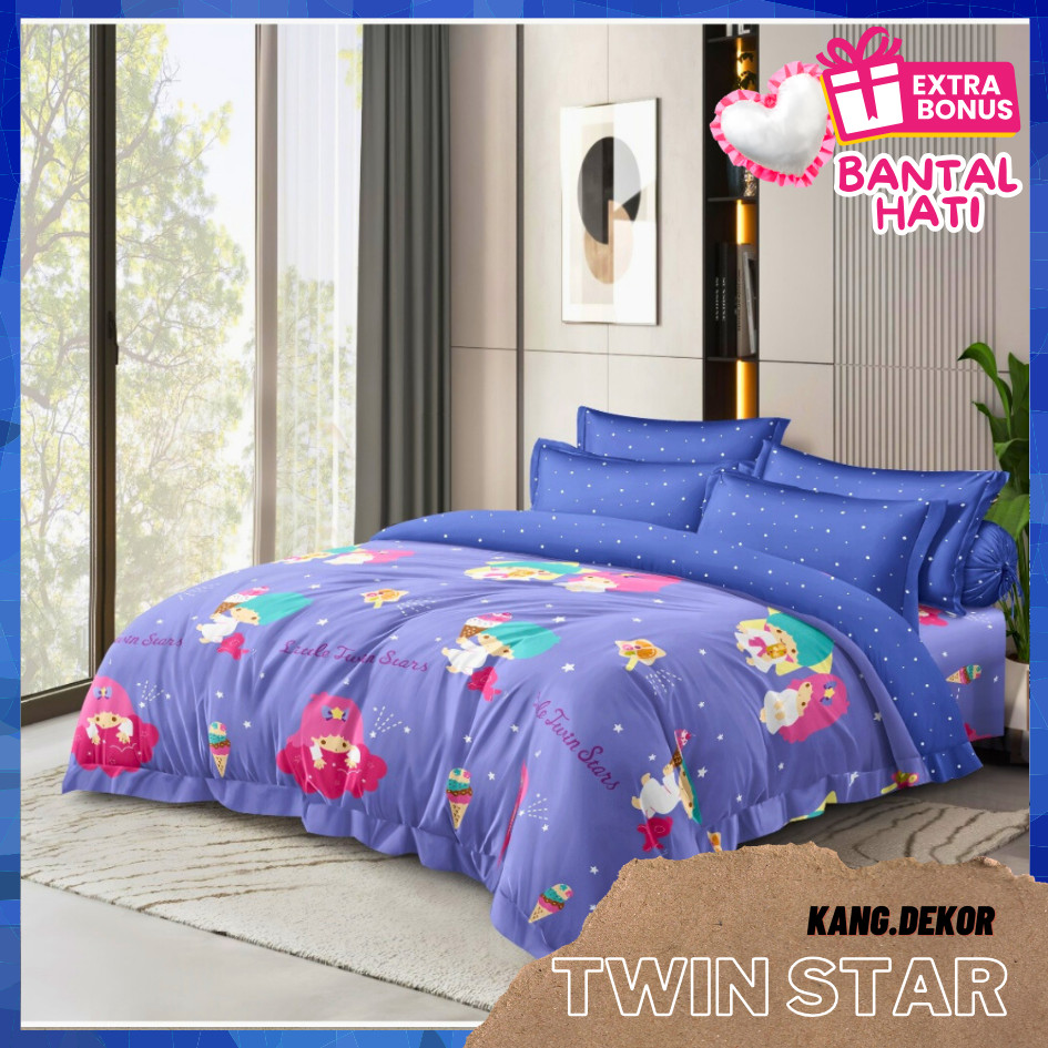 Bed Cover Set Rumbai Lady Rose Little Twin Star Kartun Anak King Queen 180X200 160x200 Bedcover Moti