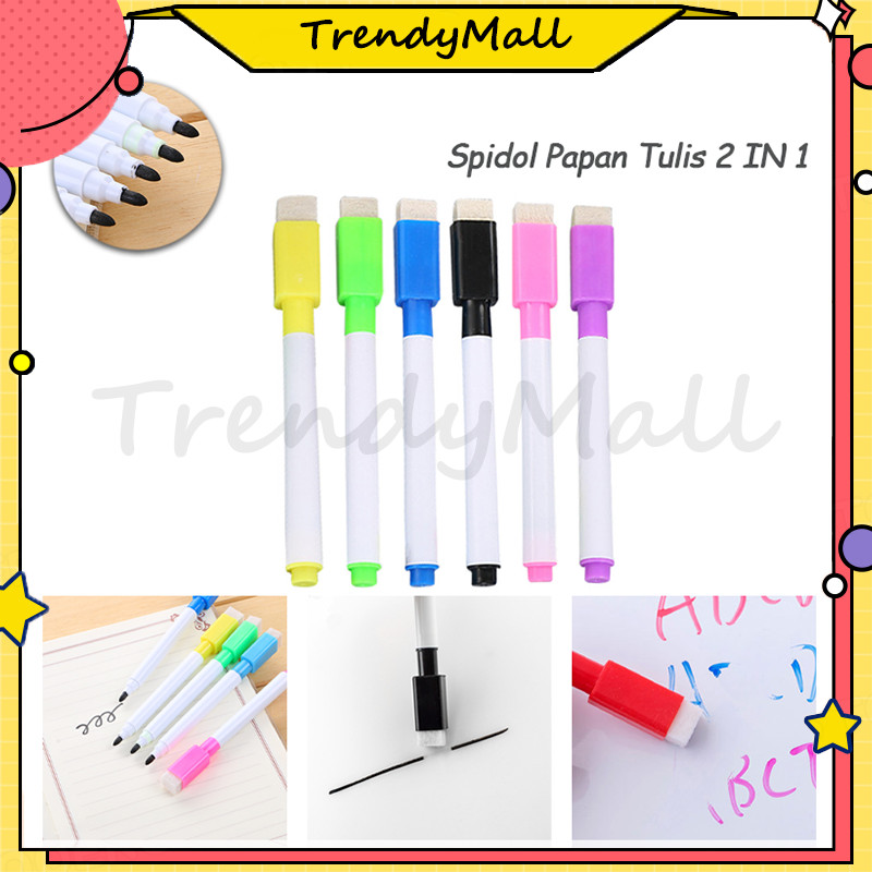 

Spidol Papan Tulis 2 IN 1 /spidol whiteboard papan tulis/White Board Sepidol Kecil Mini /Spidol Wipe and Clean/Spidol Warna Warni + Penghapus 2IN1