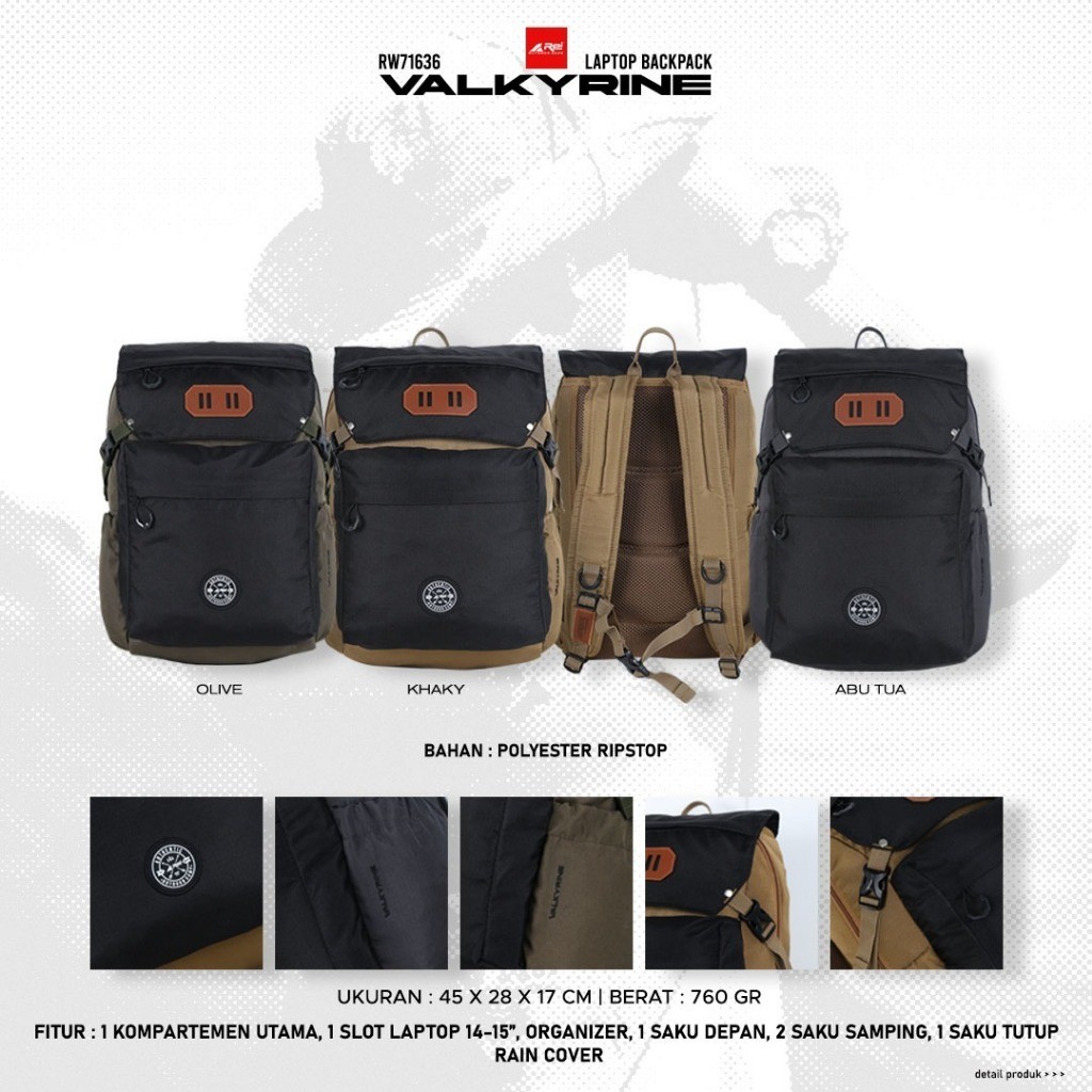 Tas Ransel Daypack Laptop Valkyrine Arei Outdoorgear