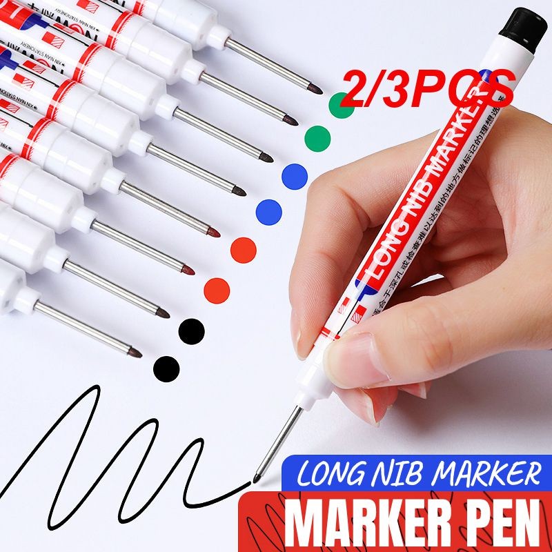 

2/3PCS Long Head Marker Waterproof Multipurpose Xylene-free School Supplies Gel Pen Quick Drying Stationery Marker Pen