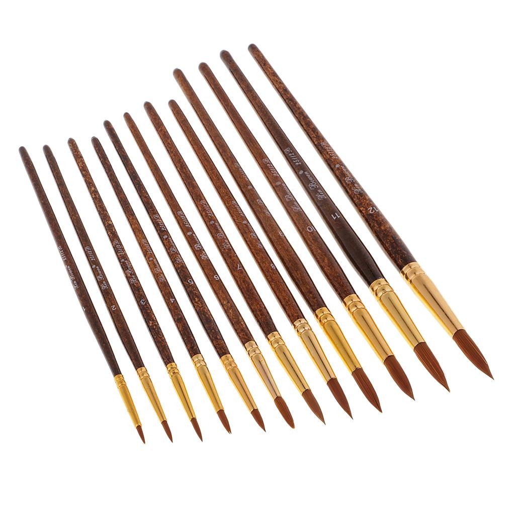

Paint Brush Set 12 Pack Round Paint Brushes Nylon Hair Brushes