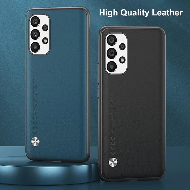 New Phone case Samsung Galaxy A73 A53 A33 5G A13 A03 Carbon Fibre Leather Silicone Casing For Samsun