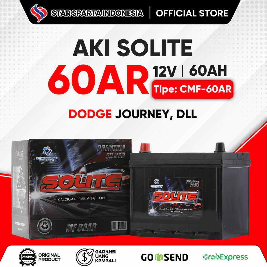 Solite - Aki 60AR 12V 60Ah untuk Dodge Journey