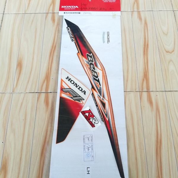 stripe grafik graphic sticker striping body kiri original ori honda beat fi tahun 2012 2013 2014 ora