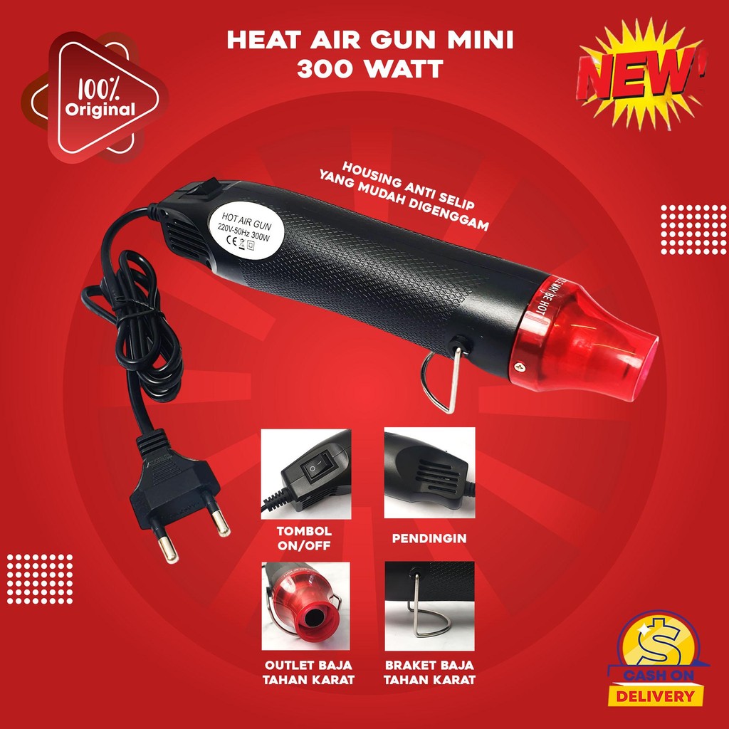 HOT Gun Mini Low Watt 300 Watt Alat Pemanas Multifungsi