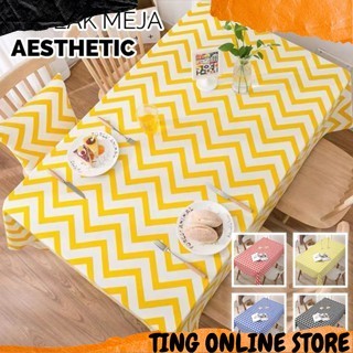 Taplak Meja Makan Ruang Tamu 137X183cm Persegi Panjang Motif Zigzag Terbaru  Bahan PEVA Tebal Premiu