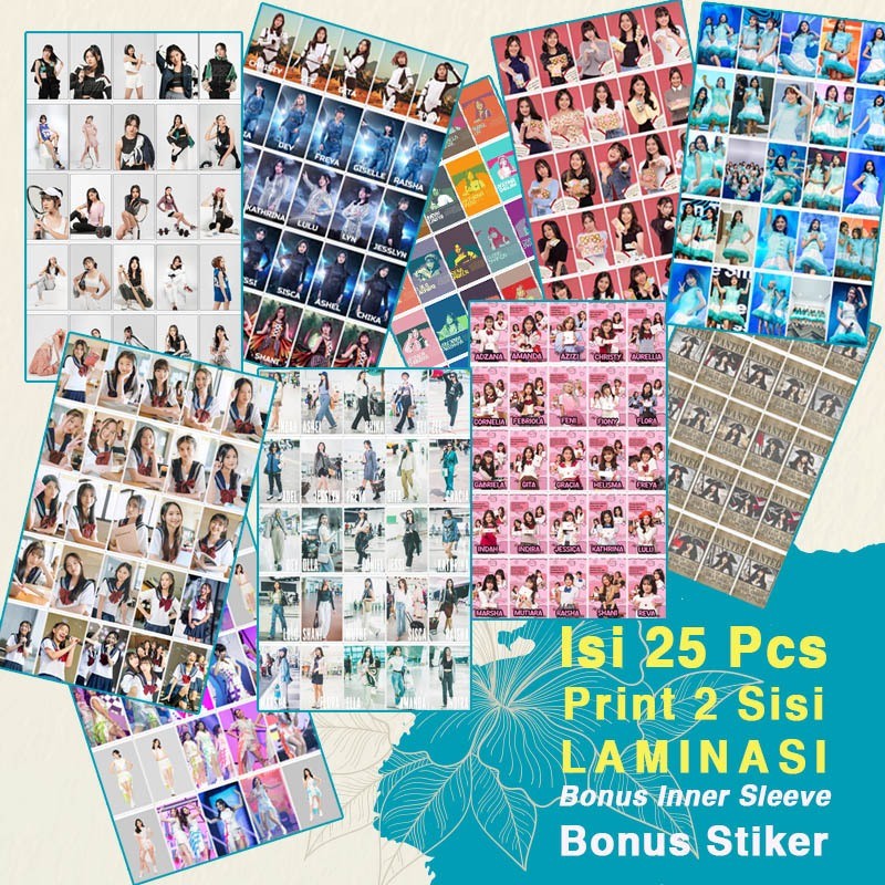 [25 Pcs] Foto JKT48 ada 30 Pilihan Tema Terbaru Cetak 2 Sisi Laminasi Glossy Kertas Tebal 310 Gsm Ga