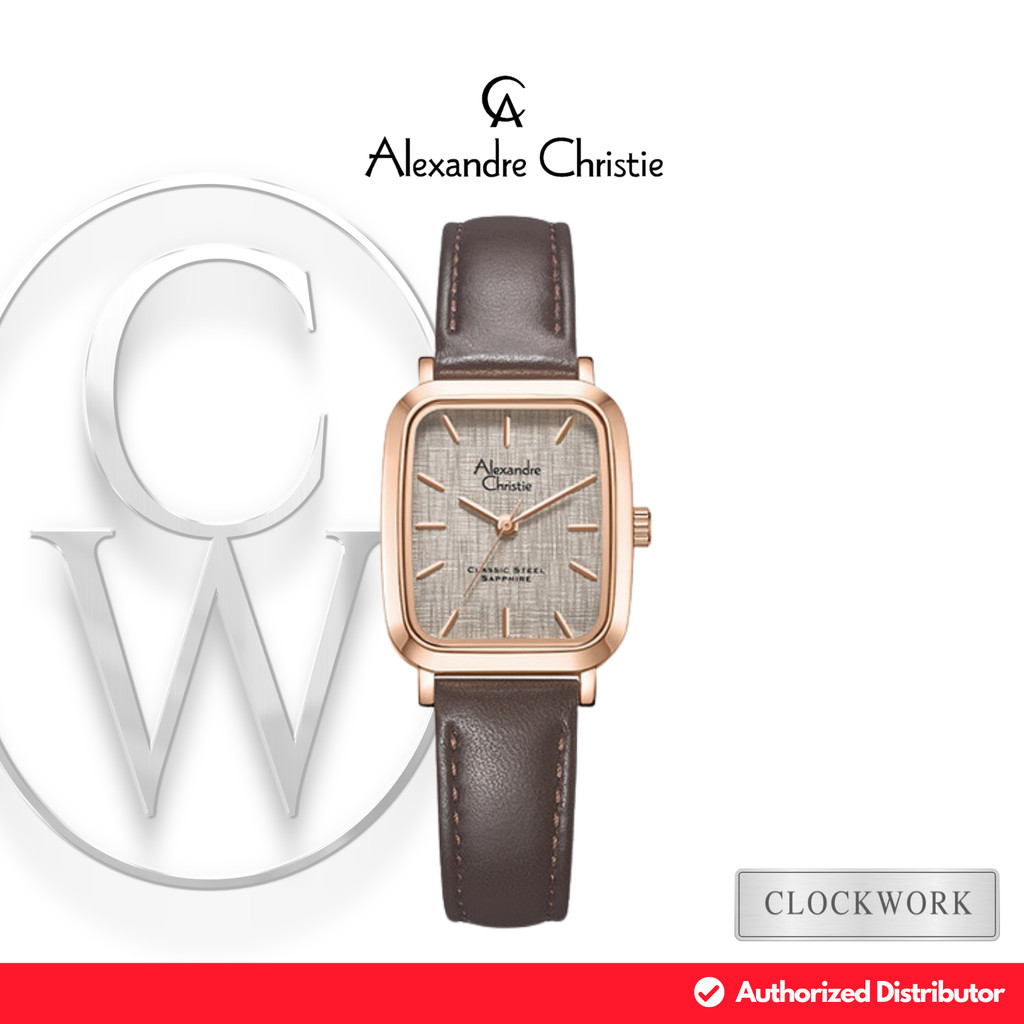 Jam Tangan Wanita Alexandre Christie Classic Steel AC 8699 LHLRGDG Kulit Simple Minimalis Rosegold