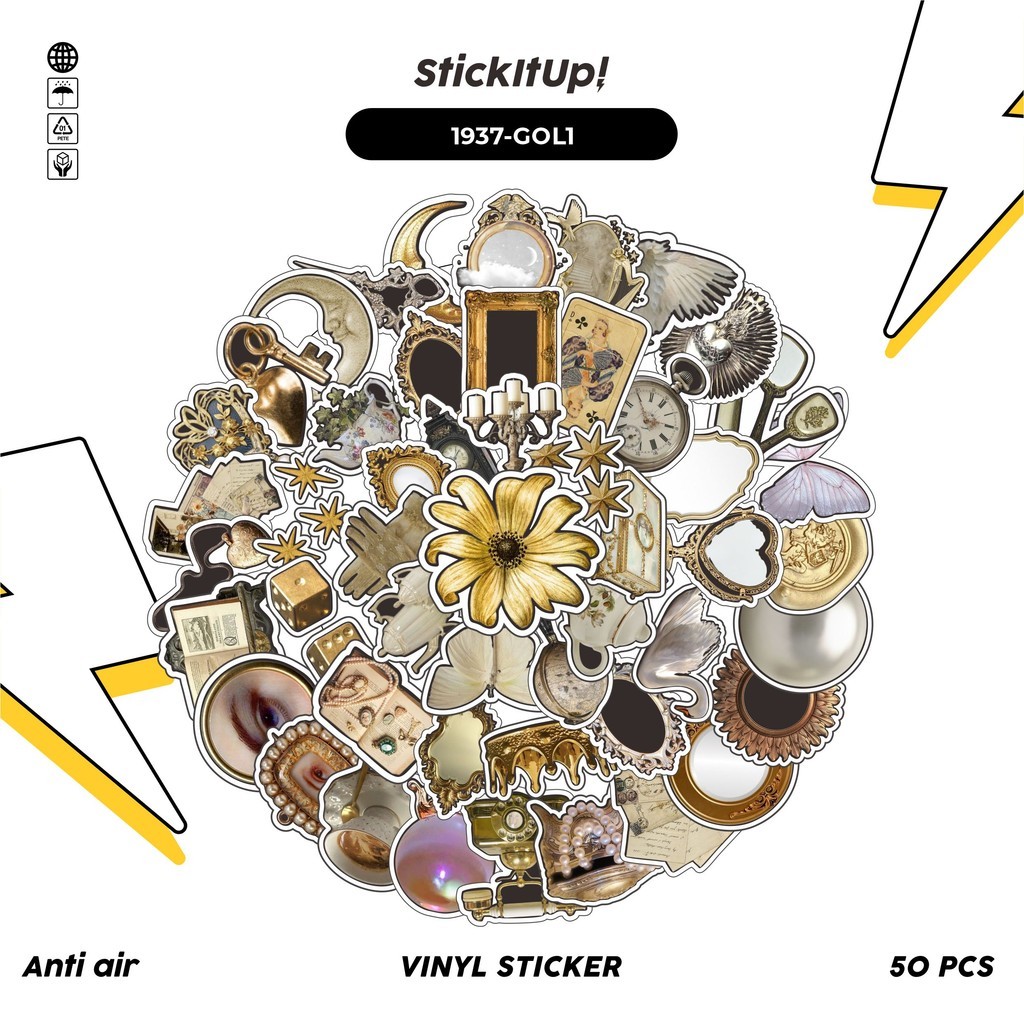 

COD✨ 50 Pcs Stiker GOLDEN ROYALITY COLORED RETRO AESTHETIC MIX 01 Lucu Anti Air Untuk Dekorasi Notebook Sepeda Skateboard Handphone DIY