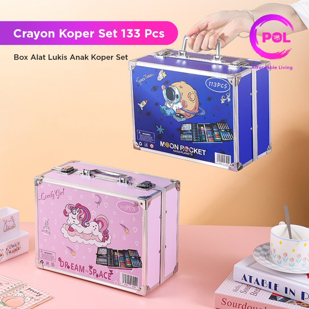 

new [POL] COD SNI Crayon Art Set 128pcs & 133pcs Koper Alumunium Besi | Krayon Pensil Warna hot promo 9.9