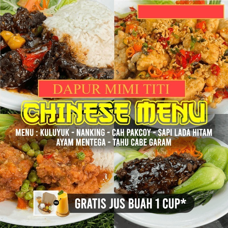 

Paket Nasi Spesial Chinese Menu Ayam Kuluyuk / Nanking / Cah Pakcoy / Sapi Lada Hitam / Ayam Mentega / Tahu Cabe Garam Promo Resto Asih Sadulur Bandung