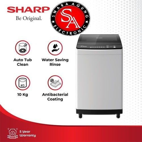 Mesin Cuci Top Loading 10 Kg Sharp Type: ES-M1000T (Khusus Medan)