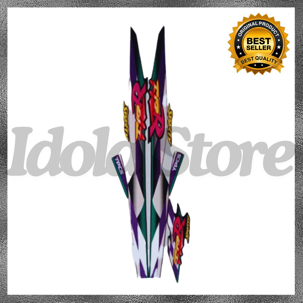 Stiker Striping Yamaha F1ZR 1998 Hijau Putih  List Body Stiker Standar F1ZR 1998 Terbaik