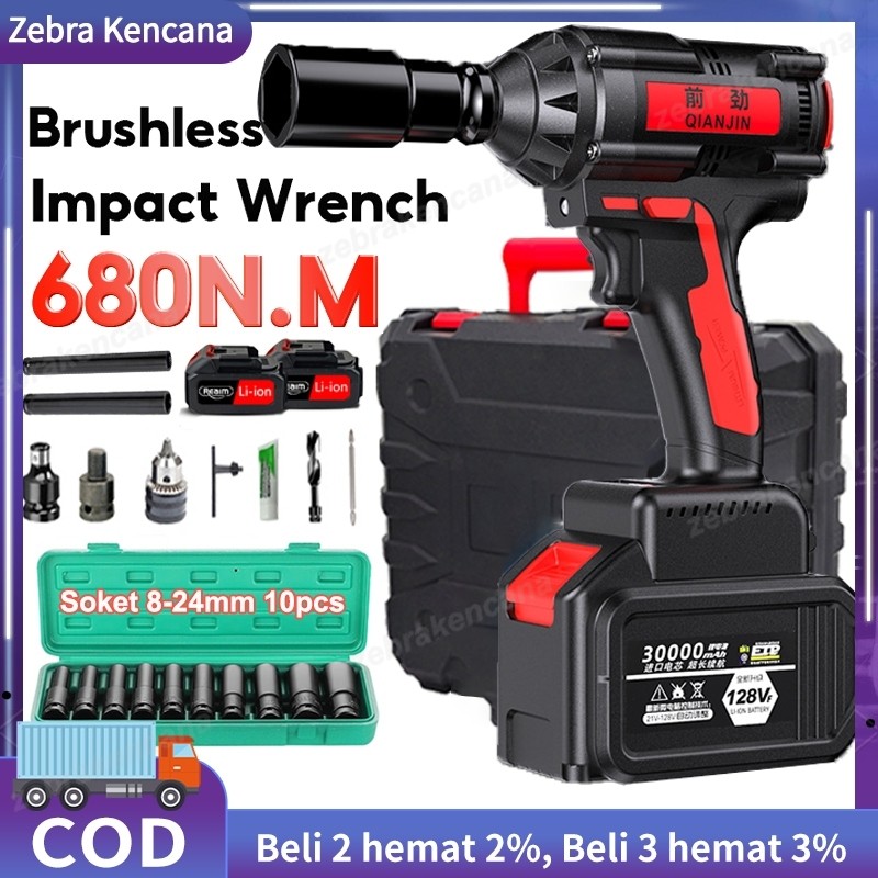 Monqiqi Impact Wrench Cordless Mesin Impact Wrench Cordless Impact Wrench Multi Fungsi Mesin Bor Cor