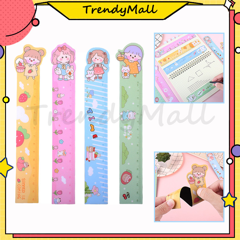 

Penggaris Magnet Karakter Lucu Fleksibel /Lentur Cute Ruler/garisan imut motif animal cartoon soft ruler