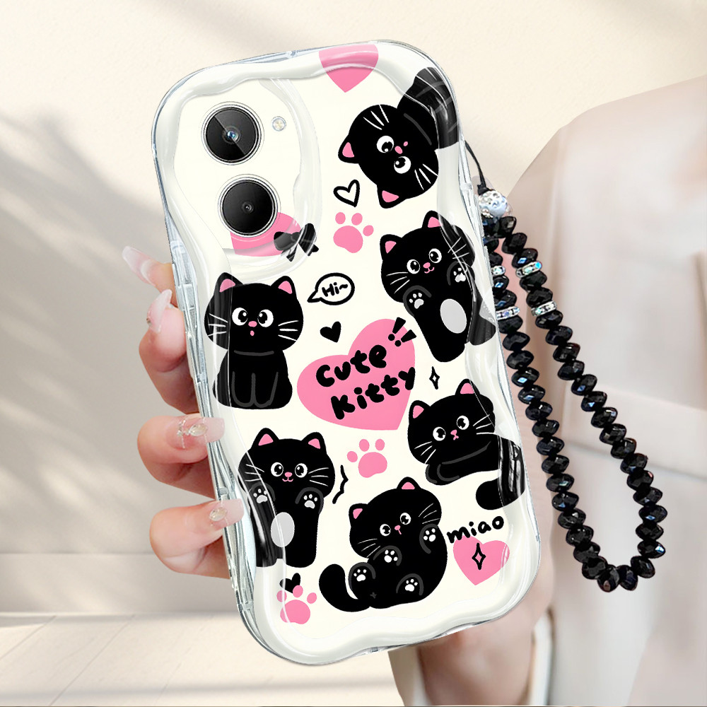 Realme 10 Untuk Hp Casing Tali Pengikat B7 Cassing Soft Phone Case Softcase Kucing Kesing 4031