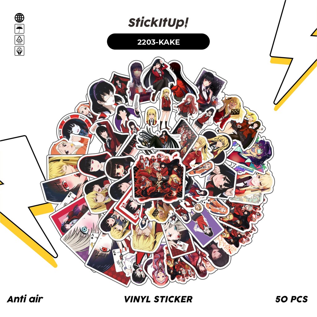 

COD✨ 50 Pcs Stiker Pack ANIME SERIES KAKEGURUI CHAR MIX V2 Lucu Aesthetic Vynil Waterproof untuk Freebies Sticker Buku Journal Casing HP Laptop