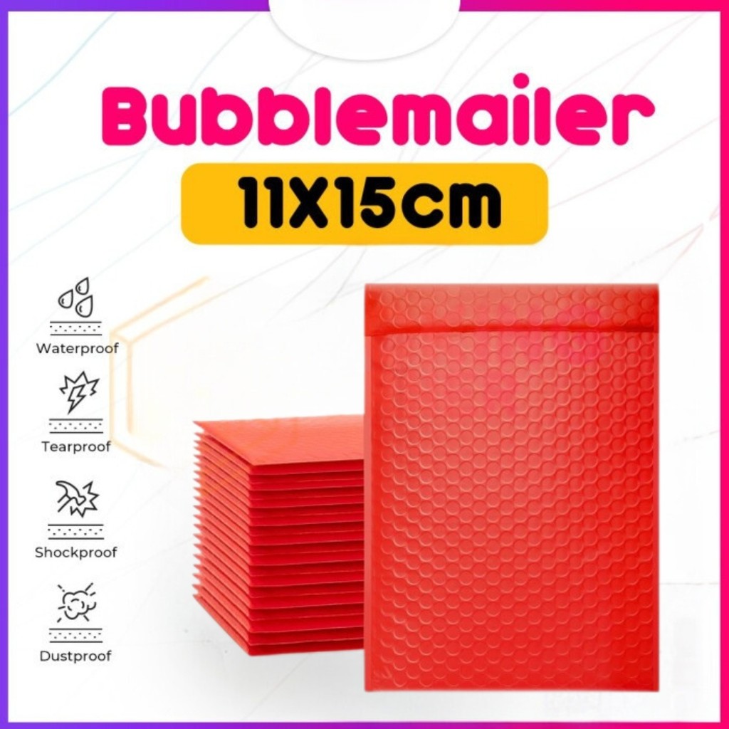 

Amplop Bubble Mailer Wrap 11X15 cm Merah Premium Quality MURAH