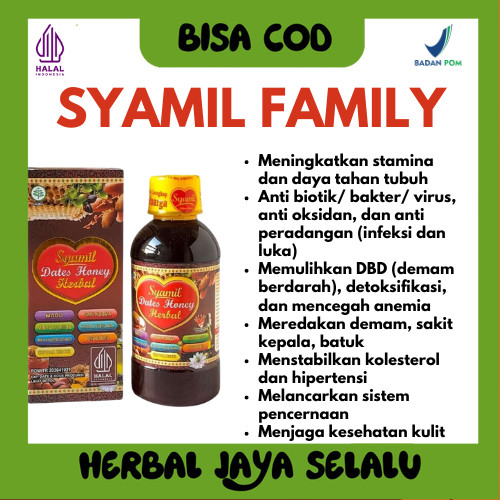 

Madu Syamil Family Dates Honey 200ml|Madu, Propolis, Kalsium, dan MinyakZaitun multivitamin keluarga