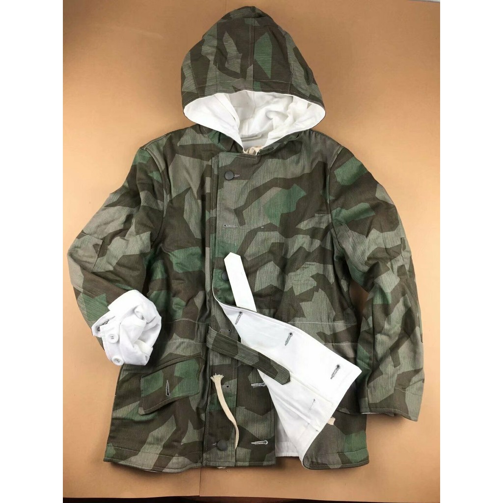 Free Shipping WW2 German Elite Splinter Camo Winter Reversible Parka War Re-Enactors
