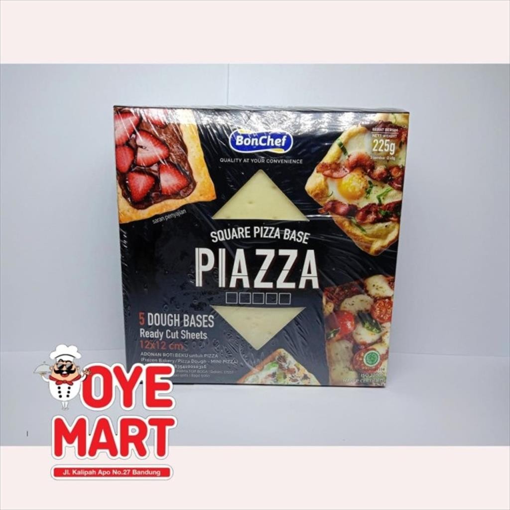 

BONCHEF SQUARE PIAZZA BASE 12X12CM ISI 5 LEMBAR 225GR / KULIT PIZZA