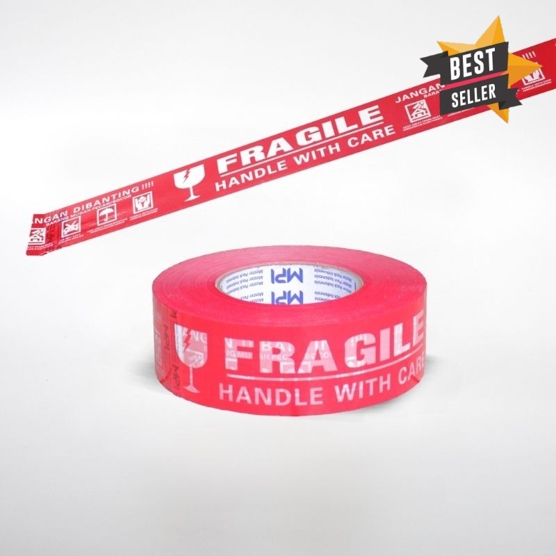 

Lakban Fragile Merah Handle With Care 300 yard x 48mm Isolasi Jangan Dibanting MPI