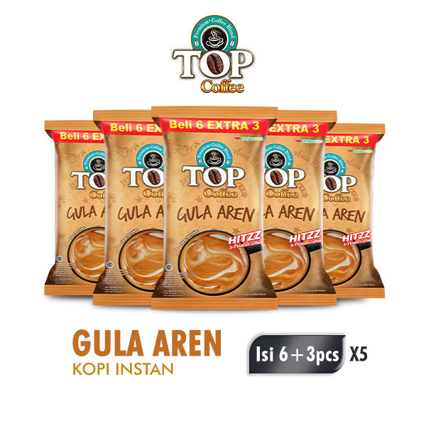 

Top Coffee Kopi Instan Gula Aren 22 gr isi 6 sachet x 5 pack