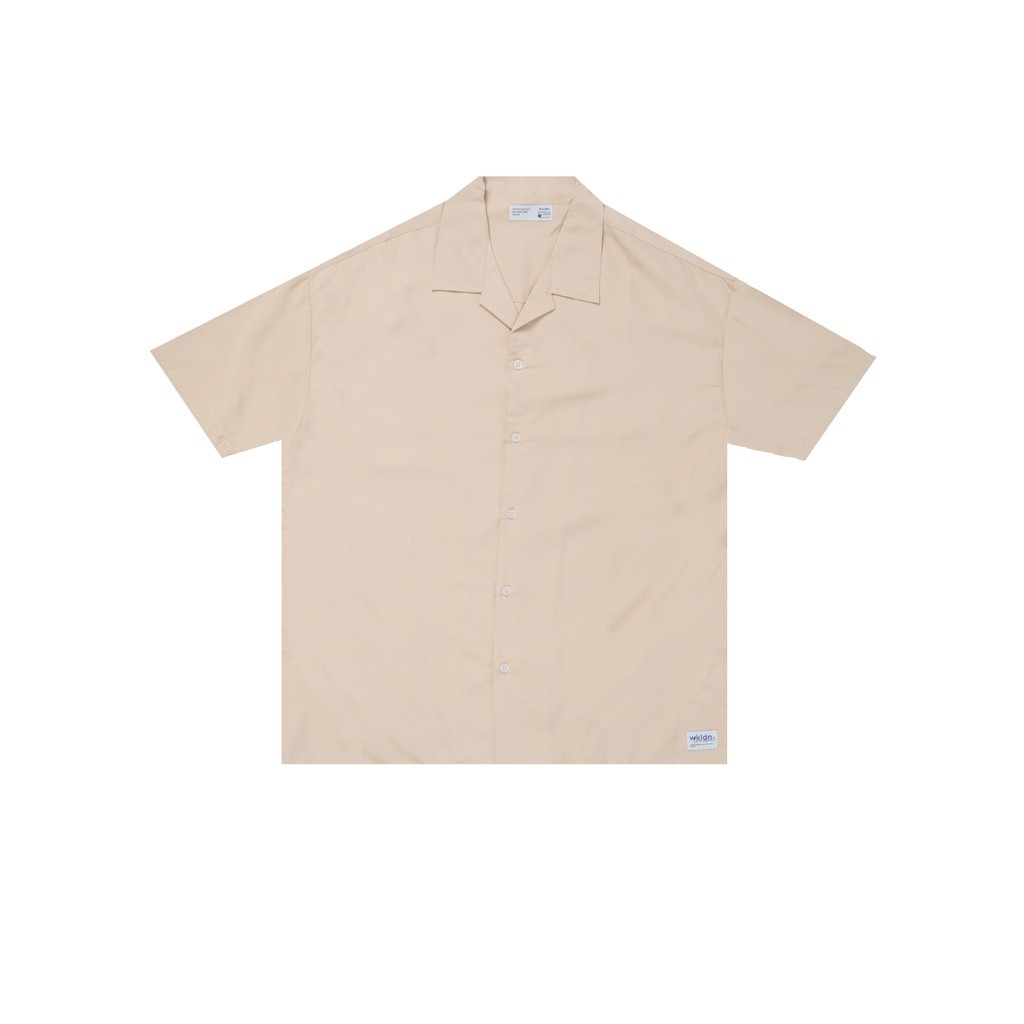WILL K LONDON Open Collar Rayoon Shirt - Cream
