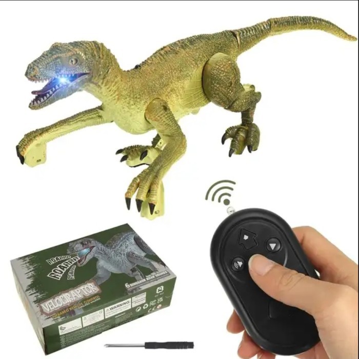 RC DINO / DINOSAURUS VELOCIRAPTOR MAINAN REMOTE CONTROL ROBOT DINOSAUR - GREEN