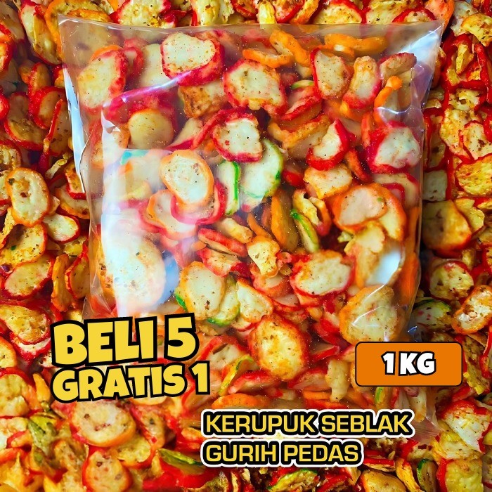 

(COD) 1kg Krupuk Seblak Bantet Kering/ Kripik Seblak Pedas Mantap Bumbu Kencur