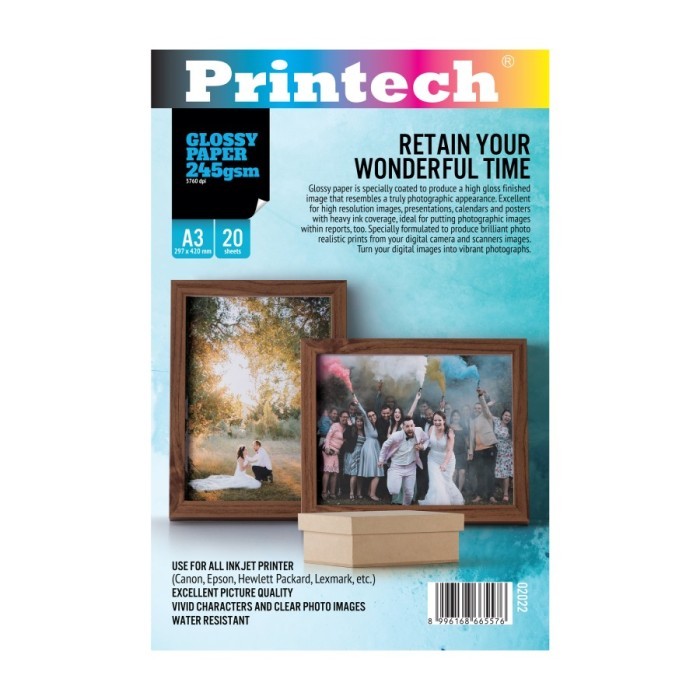 

Kertas Foto / Glossy Photo Paper Printech Glossy Paper A3 245g 20 lbr