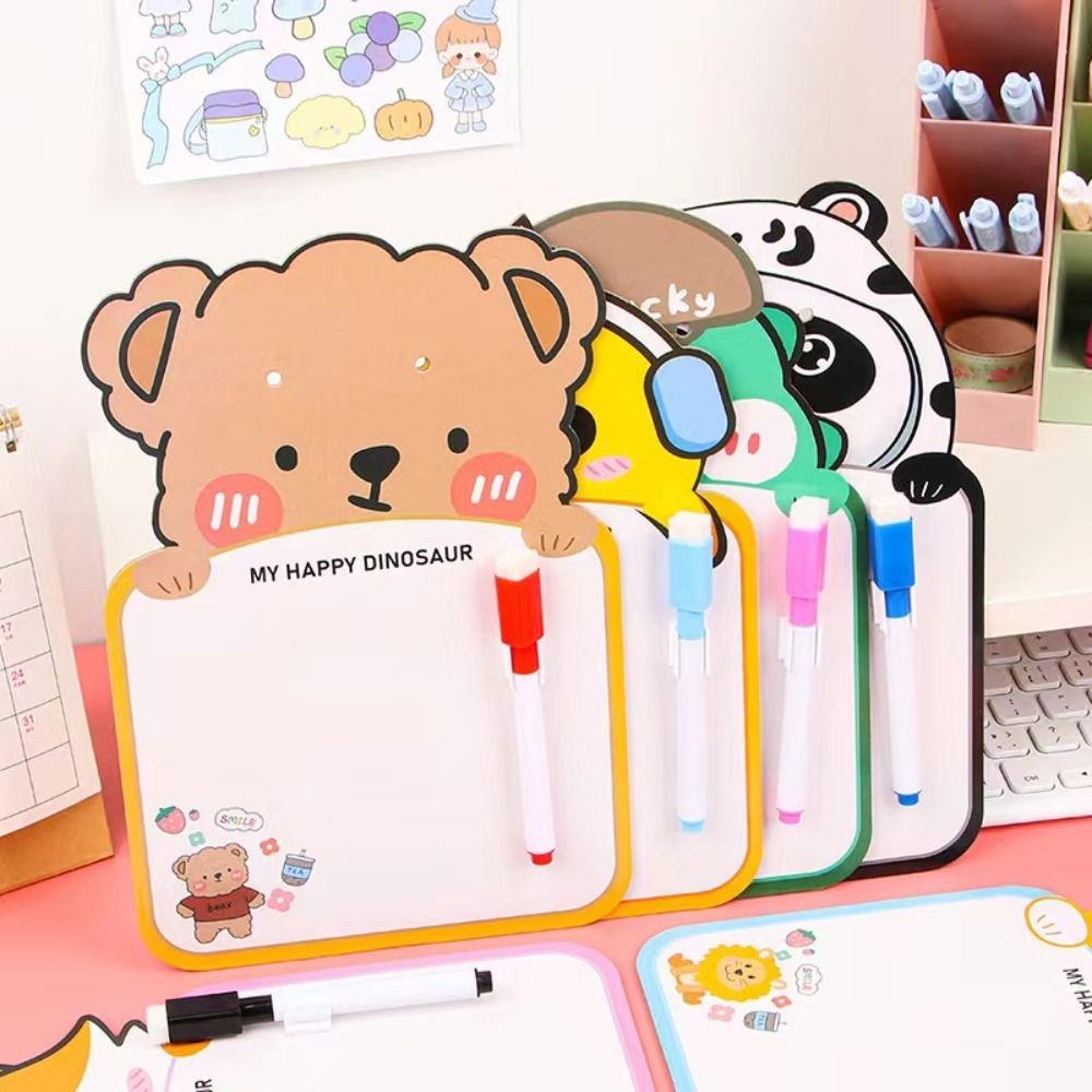

Reusable Whiteboard Notebook Memo With Erasing Pen Cartoon Animal Shape Erasable Drawing Board Children Toy Kids Graffiti Boards
