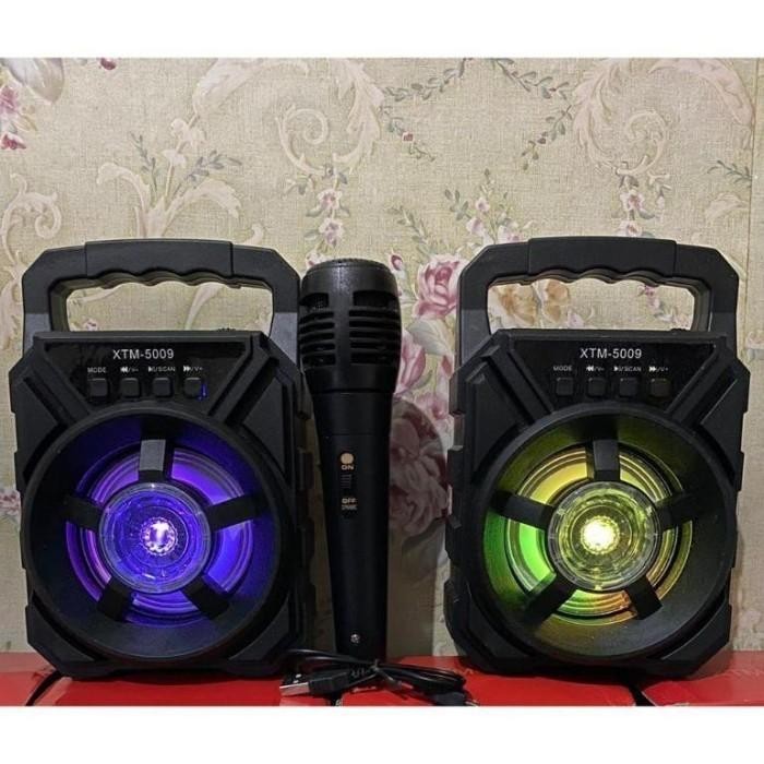 Speaker Bluetooth Portable XTM-5009 Speaker SQRS-003 bonus Mic Karaoke ANUGERAH SHOPEE